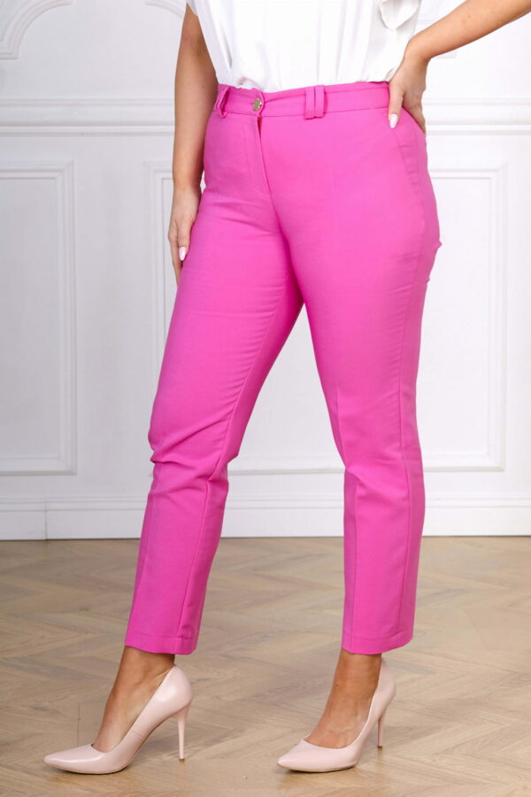 f6e35c87ea8467ed0cfb5981b6752eb1a97519e4 Eleganckie różowe spodnie cygaretki Inez XXL OVERSIZE
