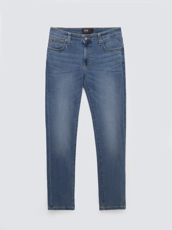 Jeansy męskie dopasowane niebieskie Ronan 397