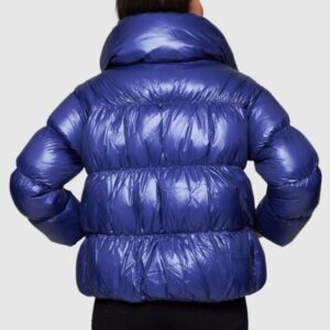 HETREGO Niebieska damska krótka kurtka puchowa Ila, Rozmiar 40 EU - 44 IT