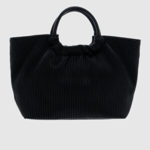 VALENTINO Czarna plisowana shopperka river re z saszetką