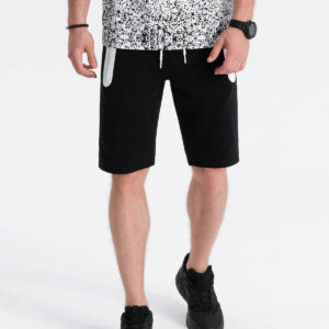 f83a7f922f84982fc0f843b8b148555bd02eeaff Krótkie spodenki męskie dresowe - czarne V3