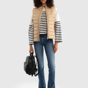 Kamizelka damska pikowana beżowa Trinoe 801