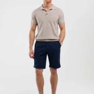 Szorty męskie lniane granatowe Linesi 403