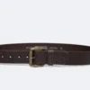 Pasek męski skórzany ze złotą klamrą ciemnobrązowy Buffel 803