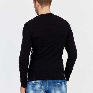 EMPORIO ARMANI Czarny longsleeve męski z lampasami