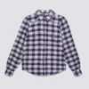 Koszula damska flanelowa w krate granatowo-beżowa Indina 401