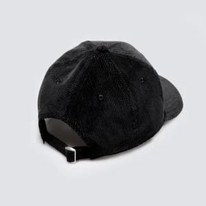 Czapka z daszkiem sztruksowa czarna Cordi 906