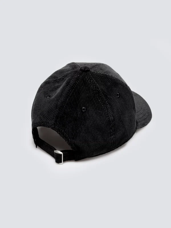 Czapka z daszkiem sztruksowa czarna Cordi 906