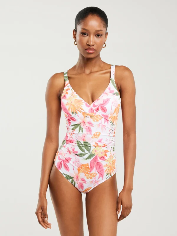 Kostium kąpielowy jednoczęściowy z motywem kwiatowym Sallsa 000