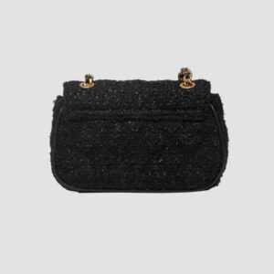 GUESS Czarna tweedowa torebka Giully Mini