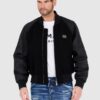 DOLCE & GABBANA czarna męska kurtka Wool and nylon bomber, Rozmiar 52
