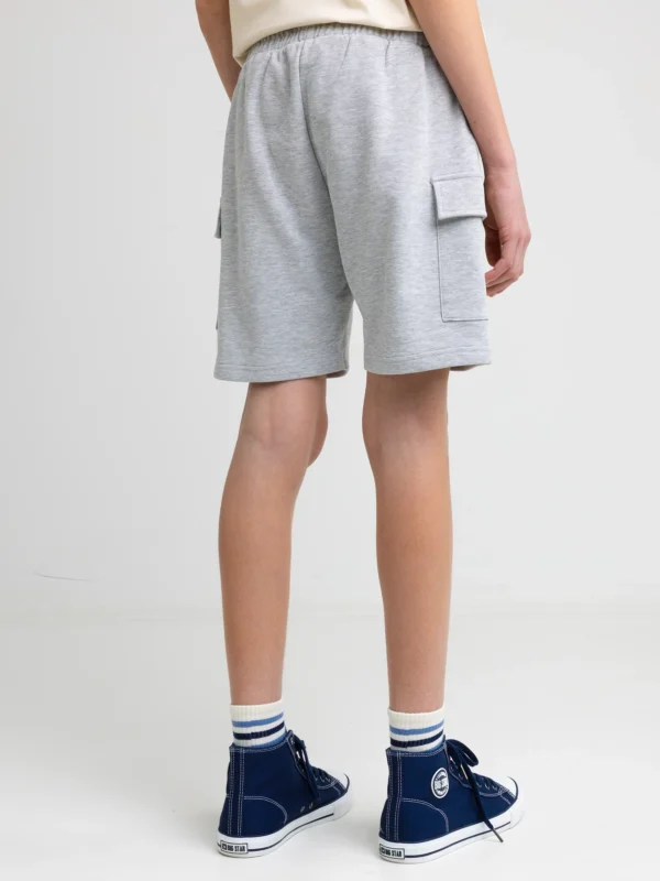 Szorty chłopięce dresowe z kieszeniami cargo szare Viler 901