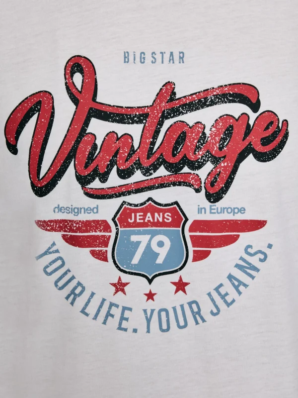 Koszulka męska z nadrukiem biała Merret 100