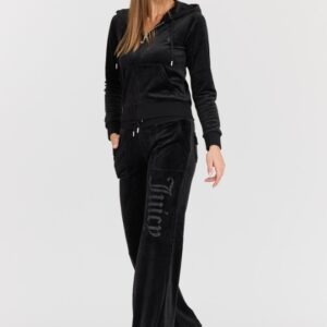 JUICY COUTURE Czarne damskie dresowe spodnie Layla Jewelled Low Rise Pant