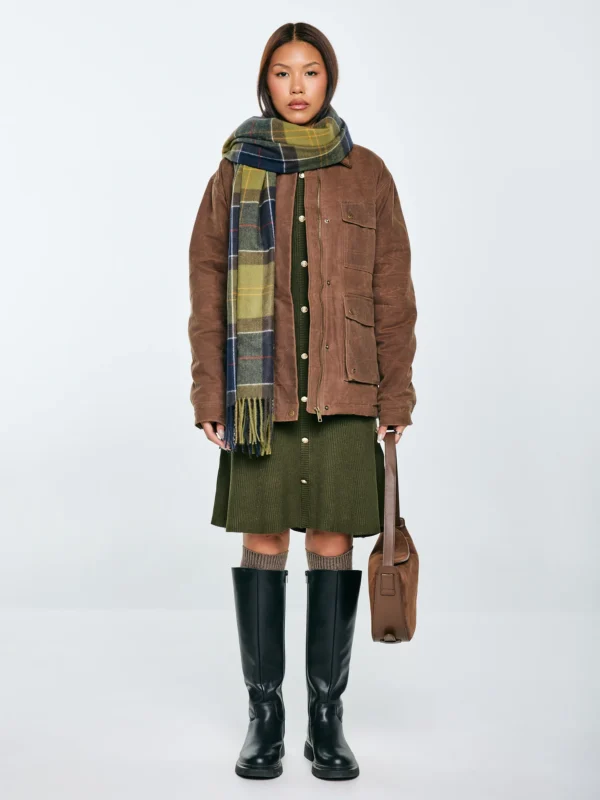 Szal damski w kratę zielony Saikas 304