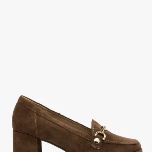 Brązowe mokasyny na słupku z łańcuszkie