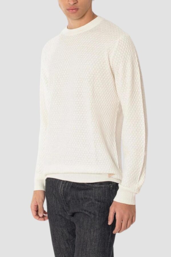 GUESS Beżowy sweter męski Davin Cn Ls