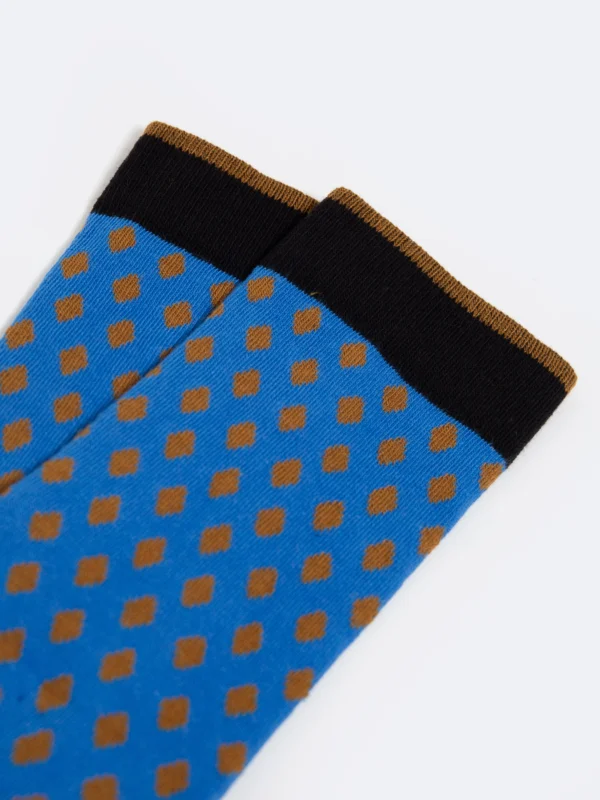 Skarpety męskie bawełniane w romby niebieskie Ziggi 401