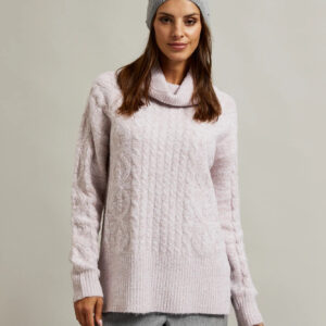 Prążkowana czapka z perełkami szara