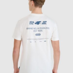 00fe824639281d158964fb7848518139d39a671e 4F T-shirt regular z nadrukiem męski - biały