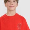 015407a494a426fc2d33e811e834ec3199691024 4F T-shirt oversize z nadrukiem chłopięcy - czerwony 122 (6-7 lat)