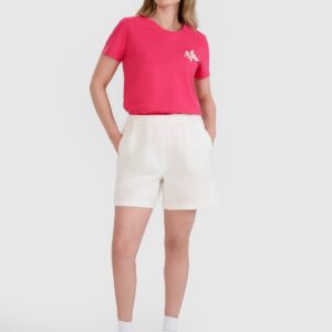 4F T-shirt regular z nadrukiem damski - różowy