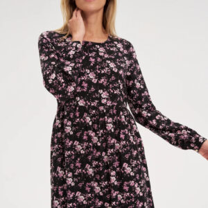 Sukienka midi w kwiatki czarna