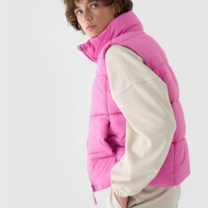 4F Bezrękawnik puchowy z wypełnieniem syntetycznym damski - różowy