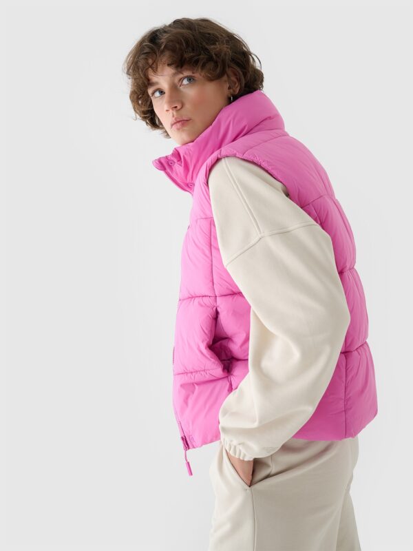 4F Bezrękawnik puchowy z wypełnieniem syntetycznym damski - różowy