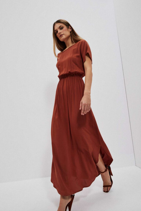 030794a211aef5fac398c09323c20618ef52fc5d Gładka sukienka maxi