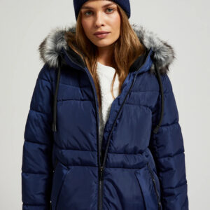 Czapka z metaliczną nitką granatowa