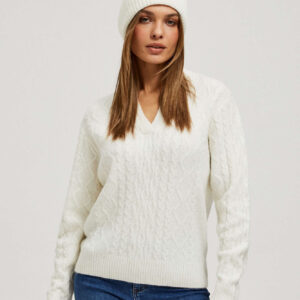 Czapka z pomponem perłowa