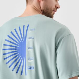 4F T-shirt oversize z nadrukiem męski - turkusowe