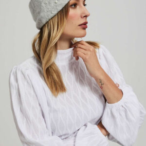 Dzianinowa opaska na głowę szara