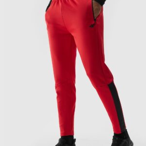 4F Spodnie treningowe szybkoschnące męskie - czerwone