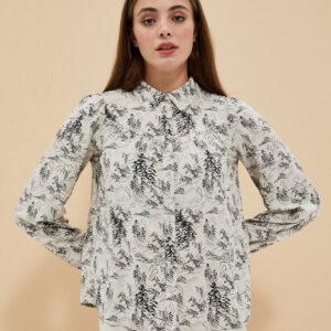 Wzorzysta koszula w kolorze beżowy