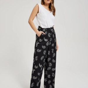 Spodnie z delikatnym wzorem czarne