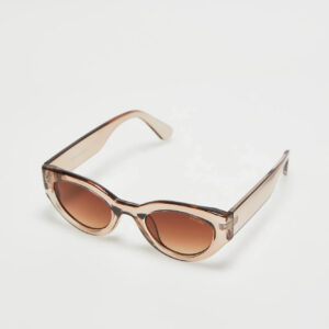 Okulary z grubymi oprawkami beżowe