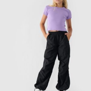 4F T-shirt gładki dziewczęcy - fioletowy 158 (12-13 lat)