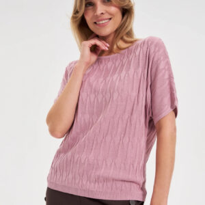 Sweter z krótkimi rękawami różowy