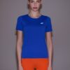 4F Koszulka do biegania w terenie regular damska - niebieska