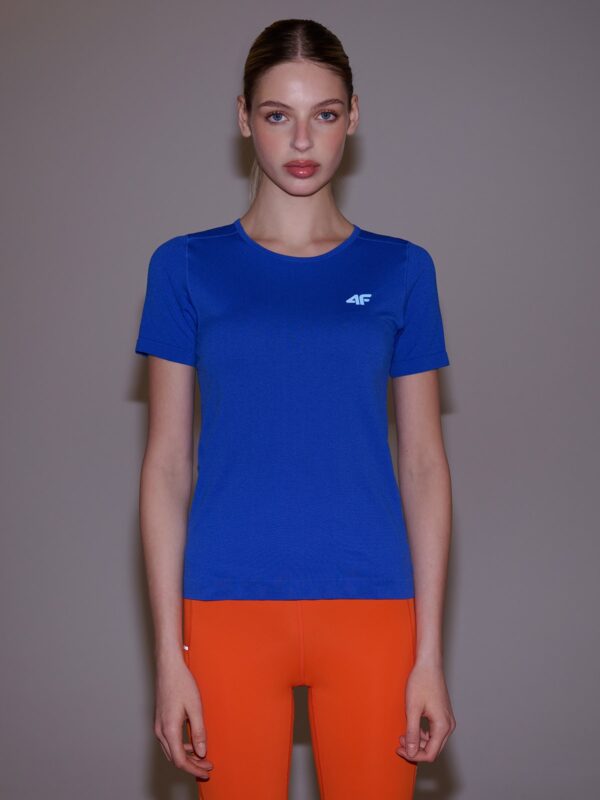 4F Koszulka do biegania w terenie regular damska - niebieska