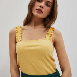 063c1db625765786f5390ee62c15a7689b965bc4 Prążkowany top damski żółty