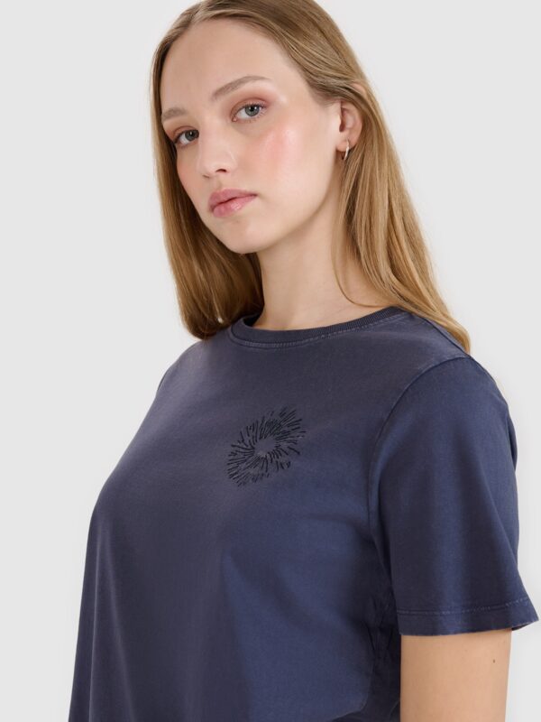 4F T-shirt regular z nadrukiem damski - szary