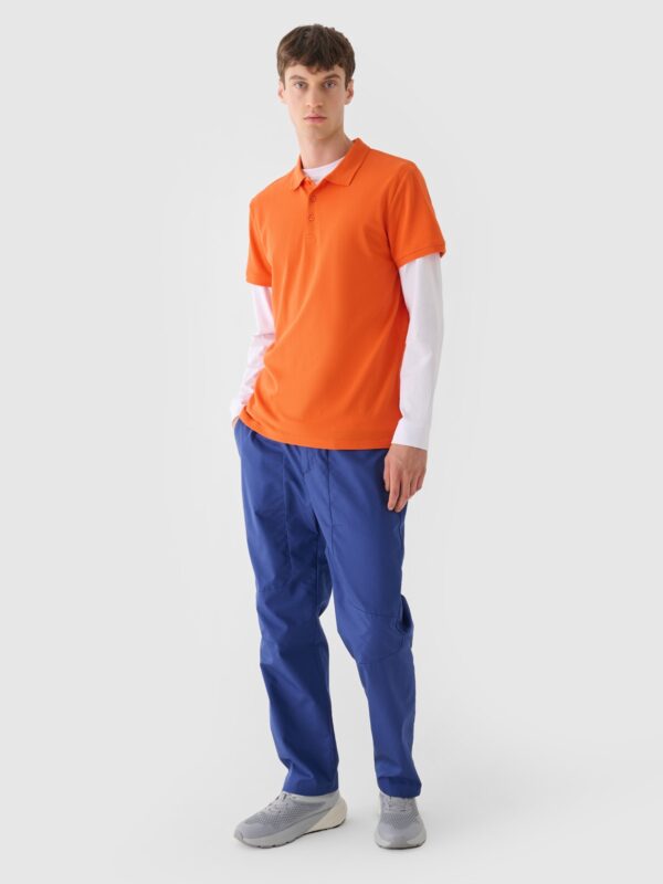 4F Koszulka polo męska - pomarańczowa