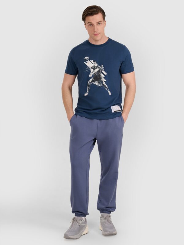 09b8d423a7b3a19185a7f0c96655f88abcfcd5b9 4F T-shirt regular z nadrukiem siatkarskim męski - granatowy