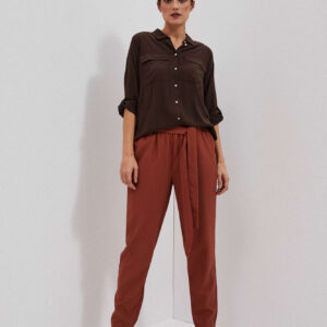 Wiskozowe spodnie z prostą nogawką