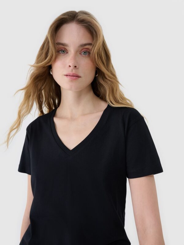 4F T-shirt oversize z modalem damski - czarny