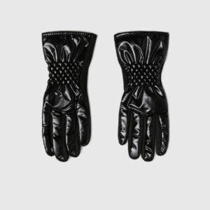 Rękawiczki z imitacji skóry czarne