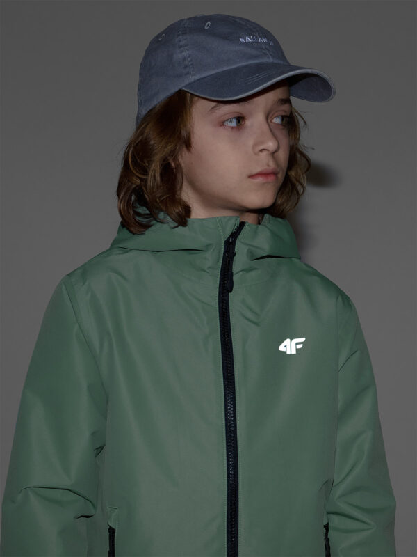 0a5ba60d12fec715ba9eec329ee5df9e2e08be6e 4F Kurtka przejściowa membrana 5000 dziecięca - zielona 140 (9-10 lat)